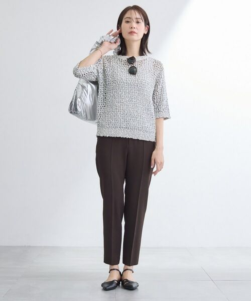 INDIVI / インディヴィ ニット・セーター | 【洗える／ラメ混／5分袖】イタリア糸ファンシーヤーンニット | 詳細12