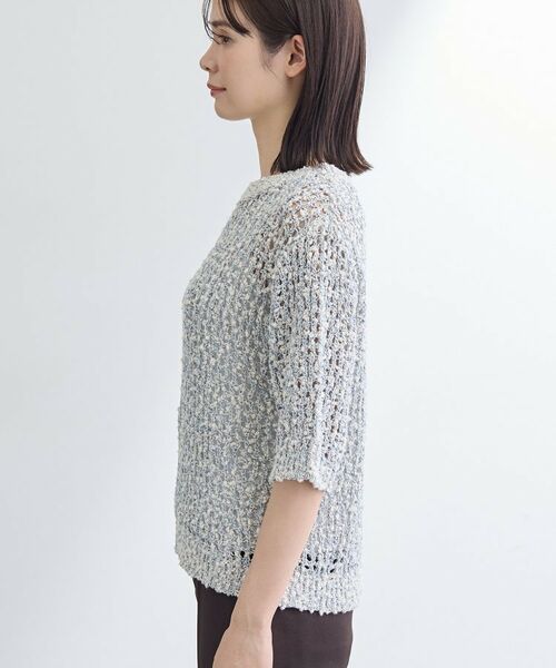 INDIVI / インディヴィ ニット・セーター | 【洗える／ラメ混／5分袖】イタリア糸ファンシーヤーンニット | 詳細15