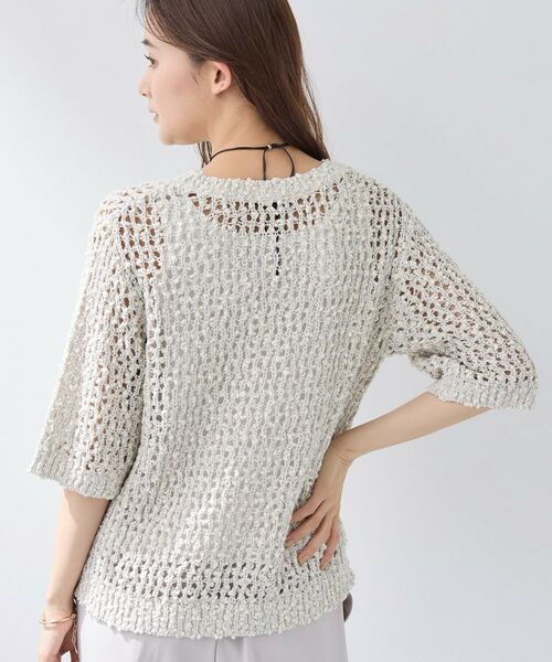 INDIVI / インディヴィ ニット・セーター | 【洗える／ラメ混／5分袖】イタリア糸ファンシーヤーンニット | 詳細3