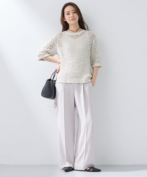 INDIVI / インディヴィ ニット・セーター | 【洗える／ラメ混／5分袖】イタリア糸ファンシーヤーンニット | 詳細4