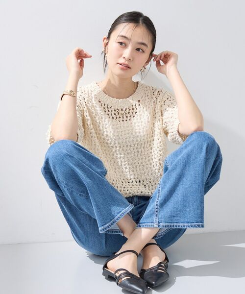 INDIVI / インディヴィ ニット・セーター | 【洗える／ラメ混／5分袖】イタリア糸ファンシーヤーンニット | 詳細7