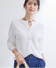 INDIVI / インディヴィ カーディガン・ボレロ | 【前後2WAY／洗える】凹凸編地カーディガンニット