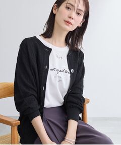 INDIVI / インディヴィ カーディガン・ボレロ | 【前後2WAY／洗える】凹凸編地カーディガンニット