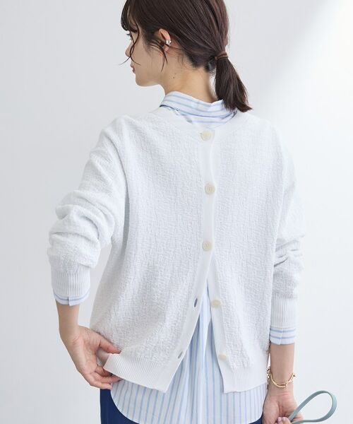 INDIVI / インディヴィ カーディガン・ボレロ | 【前後2WAY／洗える】凹凸編地カーディガンニット | 詳細6