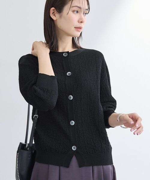 INDIVI / インディヴィ カーディガン・ボレロ | 【前後2WAY／洗える】凹凸編地カーディガンニット | 詳細9