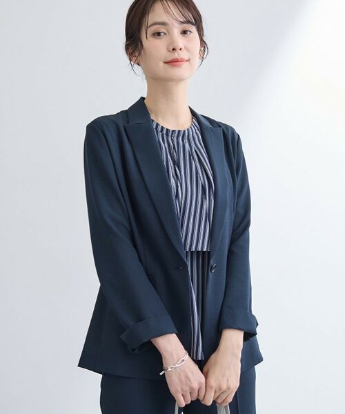 INDIVI / インディヴィ テーラードジャケット | 【洗える/UVケア/麻調】シングルジャケット | 詳細10