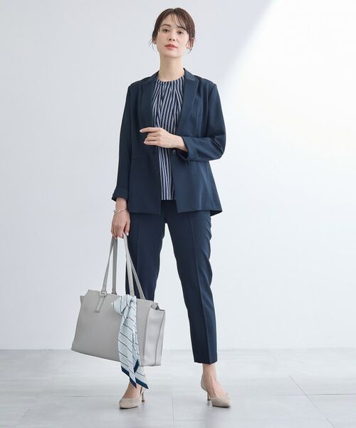 INDIVI / インディヴィ テーラードジャケット | 【洗える/UVケア/麻調】シングルジャケット | 詳細12