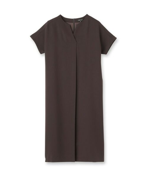 INDIVI / インディヴィ ミニ丈・ひざ丈ワンピース | 【洗える/UVケア/麻調】スキッパーワンピース | 詳細1