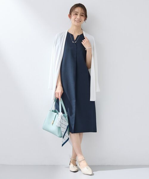 INDIVI / インディヴィ ミニ丈・ひざ丈ワンピース | 【洗える/UVケア/麻調】スキッパーワンピース | 詳細12