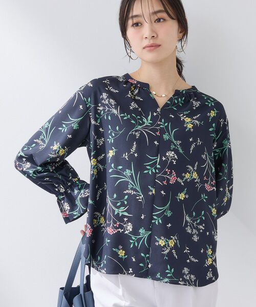 INDIVI / インディヴィ シャツ・ブラウス | 【SETUP可能】モダンフラワー柄キャンディスリーブブラウス | 詳細6