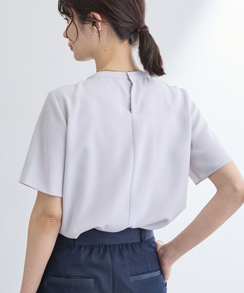 INDIVI / インディヴィ シャツ・ブラウス | 【洗える/UVケア】ストライプ柄&無地 ボウタイ風 半袖ブラウス | 詳細19