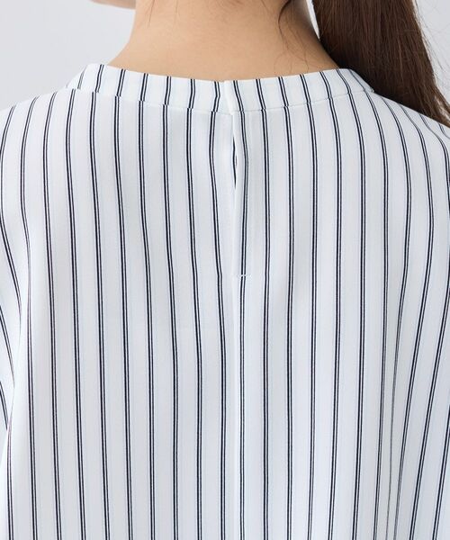 INDIVI / インディヴィ シャツ・ブラウス | 【洗える/UVケア】ストライプ柄&無地 ボウタイ風 半袖ブラウス | 詳細26