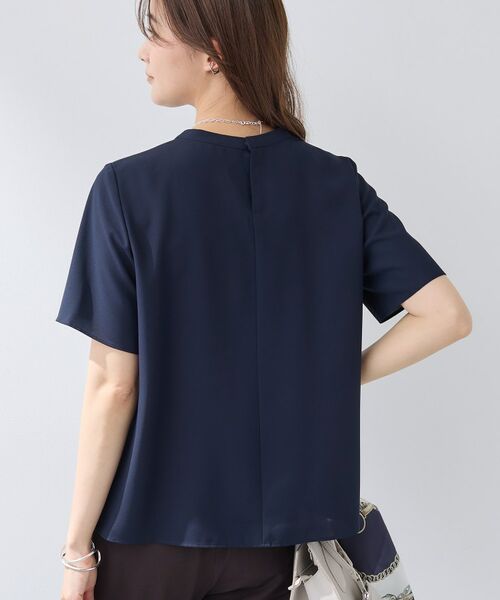 INDIVI / インディヴィ シャツ・ブラウス | 【洗える/UVケア】ストライプ柄&無地 ボウタイ風 半袖ブラウス | 詳細6