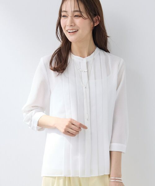 INDIVI / インディヴィ シャツ・ブラウス | 【洗える/大人シアー】タックプリーツ7分袖ブラウス | 詳細2