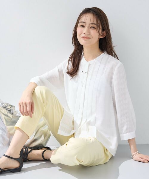 INDIVI / インディヴィ シャツ・ブラウス | 【洗える/大人シアー】タックプリーツ7分袖ブラウス | 詳細3