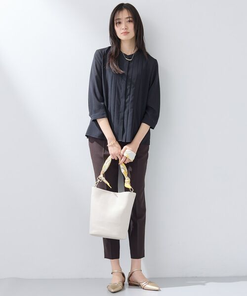 INDIVI / インディヴィ シャツ・ブラウス | 【洗える/大人シアー】タックプリーツ7分袖ブラウス | 詳細7