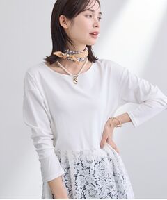 INDIVI / インディヴィ カットソー | 【洗える／レイヤードにおすすめ】レース切り替えカットソー