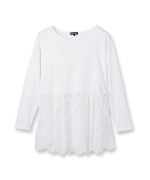 INDIVI / インディヴィ カットソー | 【洗える／レイヤードにおすすめ】レース切り替えカットソー | 詳細1