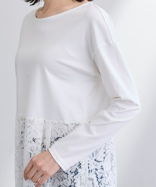 INDIVI / インディヴィ カットソー | 【洗える／レイヤードにおすすめ】レース切り替えカットソー | 詳細14