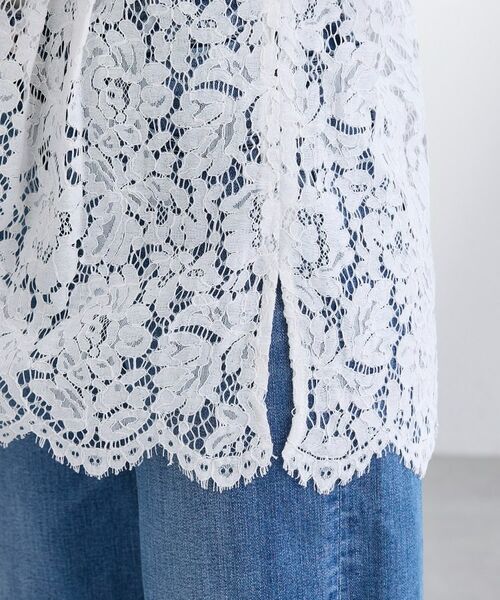INDIVI / インディヴィ カットソー | 【洗える／レイヤードにおすすめ】レース切り替えカットソー | 詳細15