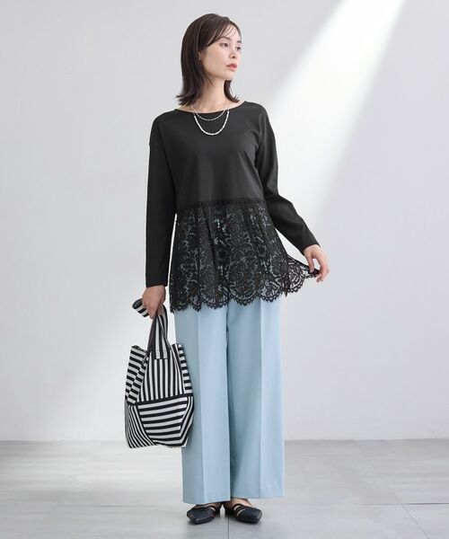 INDIVI / インディヴィ カットソー | 【洗える／レイヤードにおすすめ】レース切り替えカットソー | 詳細7