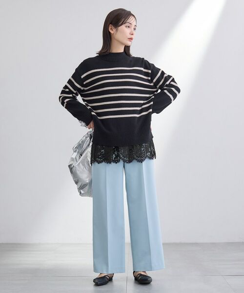 INDIVI / インディヴィ カットソー | 【洗える／レイヤードにおすすめ】レース切り替えカットソー | 詳細8