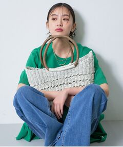 INDIVI / インディヴィ トートバッグ | 【透かし編み】ペーパーヤーン バスケットバッグ