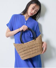 INDIVI / インディヴィ トートバッグ | 【透かし編み】ペーパーヤーン バスケットバッグ