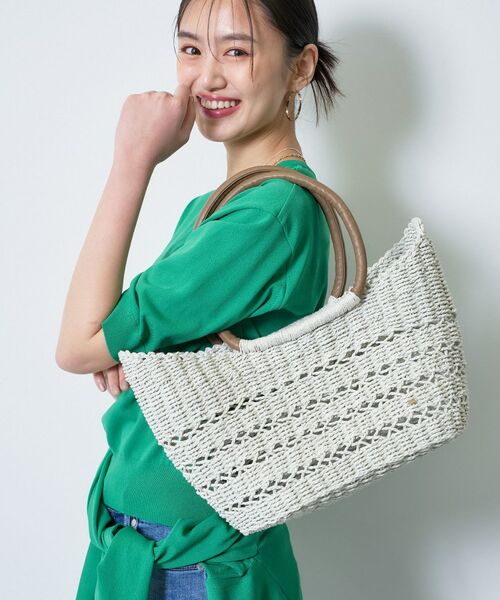 INDIVI / インディヴィ トートバッグ | 【透かし編み】ペーパーヤーン バスケットバッグ | 詳細1
