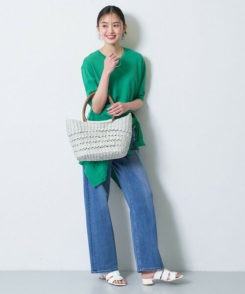 INDIVI / インディヴィ トートバッグ | 【透かし編み】ペーパーヤーン バスケットバッグ | 詳細2