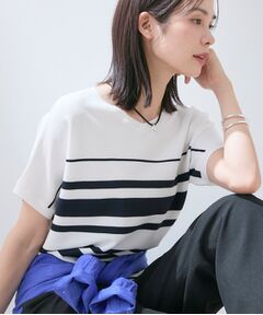 INDIVI / インディヴィ ニット・セーター | 【洗える】ガーター編みVネックニットT