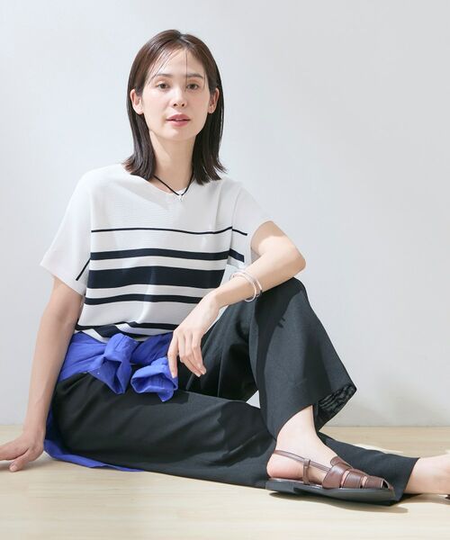 INDIVI / インディヴィ ニット・セーター | 【洗える】ガーター編みVネックニットT | 詳細27