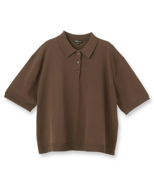 INDIVI / インディヴィ ニット・セーター | 【洗える／コットン】ドライタッチさらりポロ衿ニットT | 詳細1