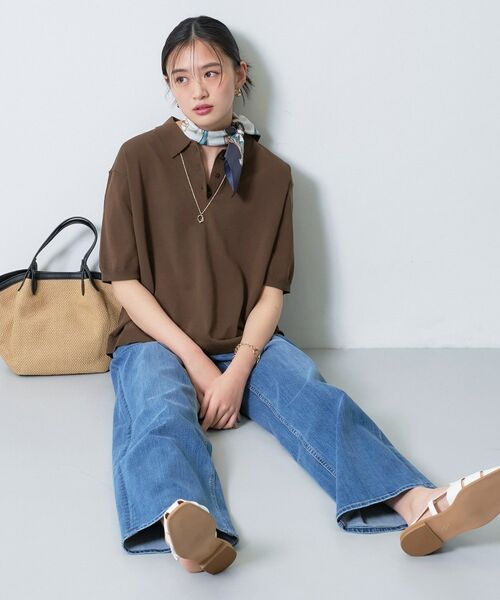 INDIVI / インディヴィ ニット・セーター | 【洗える／コットン】ドライタッチさらりポロ衿ニットT | 詳細12