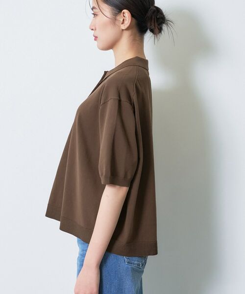 INDIVI / インディヴィ ニット・セーター | 【洗える／コットン】ドライタッチさらりポロ衿ニットT | 詳細19