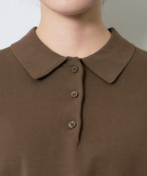 INDIVI / インディヴィ ニット・セーター | 【洗える／コットン】ドライタッチさらりポロ衿ニットT | 詳細21