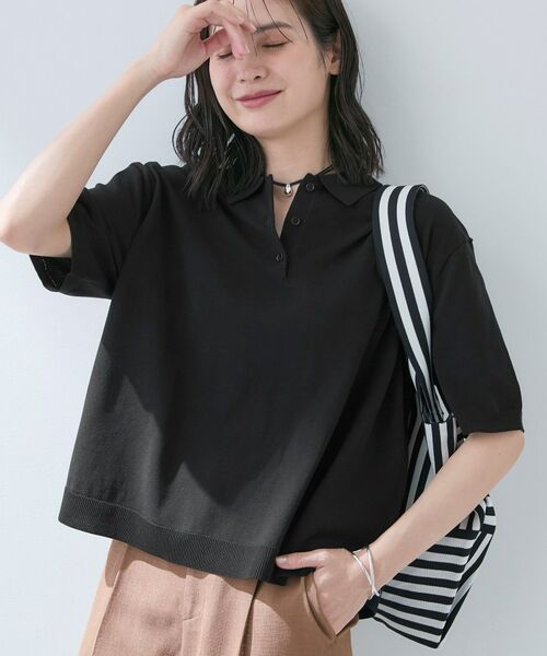 INDIVI / インディヴィ ニット・セーター | 【洗える／コットン】ドライタッチさらりポロ衿ニットT | 詳細24