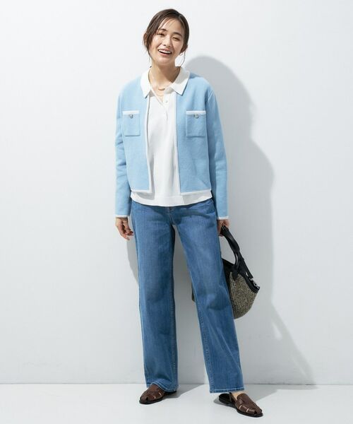 INDIVI / インディヴィ ニット・セーター | 【洗える／コットン】ドライタッチさらりポロ衿ニットT | 詳細4