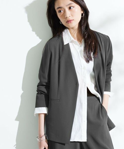 INDIVI / インディヴィ ノーカラージャケット | 【さらに軽く軽快！／着る日傘】ノーカラージャケット | 詳細28