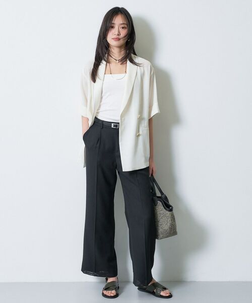 INDIVI / インディヴィ パンツ | 【洗える／メッシュ素材／SETUP可能】ワイドパンツ | 詳細4