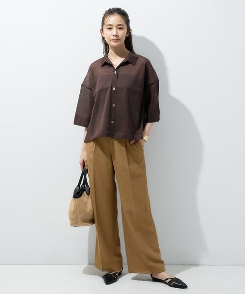 INDIVI / インディヴィ パンツ | 【洗える／メッシュ素材／SETUP可能】ワイドパンツ | 詳細7