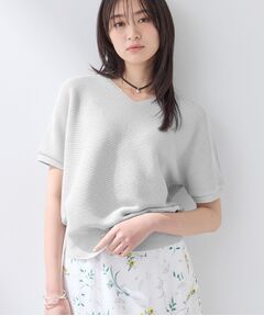 INDIVI / インディヴィ ニット・セーター | 【リネン混】Vネックラメニット