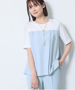 INDIVI / インディヴィ カットソー | 【着る日傘／SETUP可能】ビスチェレイヤード風トップス