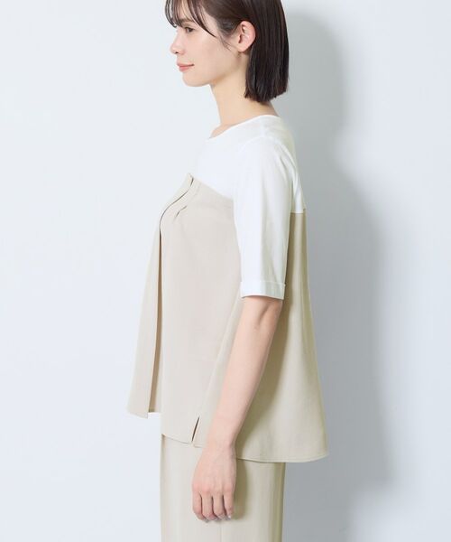 INDIVI / インディヴィ カットソー | 【着る日傘／SETUP可能】ビスチェレイヤード風トップス | 詳細22