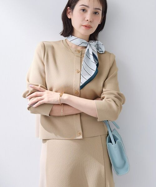 INDIVI / インディヴィ カーディガン・ボレロ | 【洗える／SETUP可能】メタルボタンニットジャケット風カーディガン（ピンクベージュ(053)）