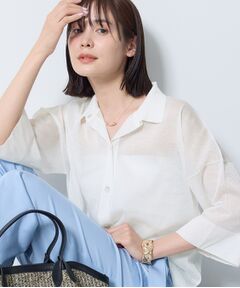 INDIVI / インディヴィ カーディガン・ボレロ | 【洗える／シアー】衿付きシャツライクニットカーディガン