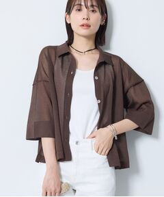 INDIVI / インディヴィ カーディガン・ボレロ | 【洗える／シアー】衿付きシャツライクニットカーディガン