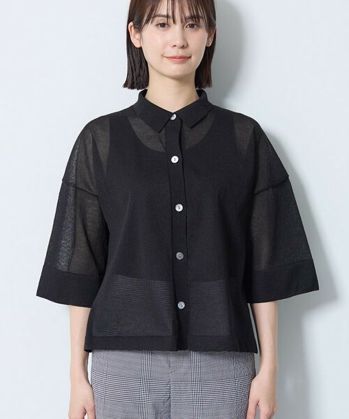 INDIVI / インディヴィ カーディガン・ボレロ | 【洗える／シアー】衿付きシャツライクニットカーディガン | 詳細13