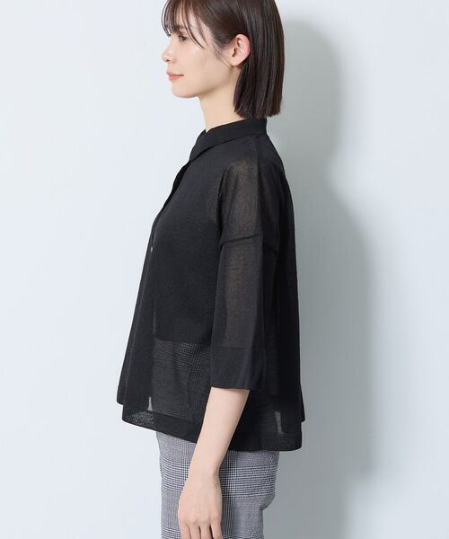 INDIVI / インディヴィ カーディガン・ボレロ | 【洗える／シアー】衿付きシャツライクニットカーディガン | 詳細14
