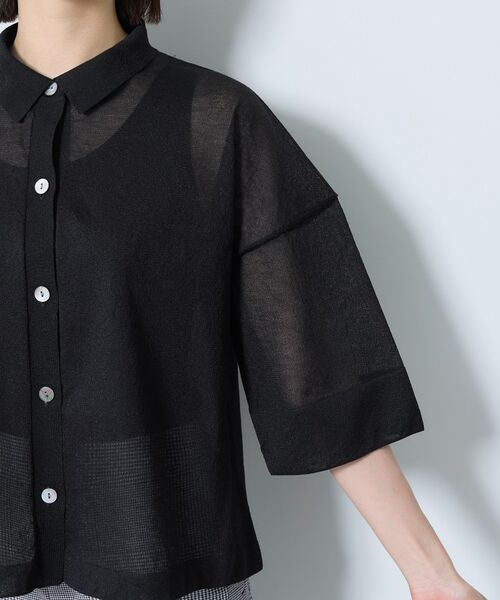 INDIVI / インディヴィ カーディガン・ボレロ | 【洗える／シアー】衿付きシャツライクニットカーディガン | 詳細17